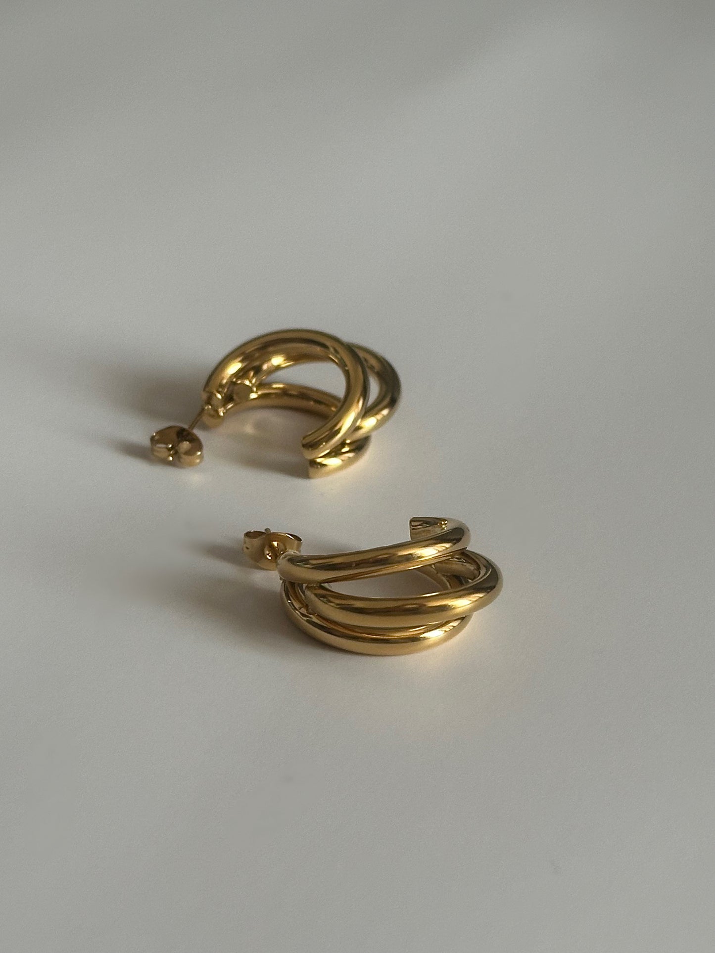 Golden Layered Hoops