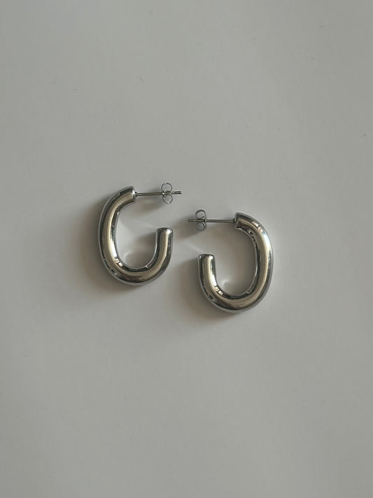 Silver Arc Earrings