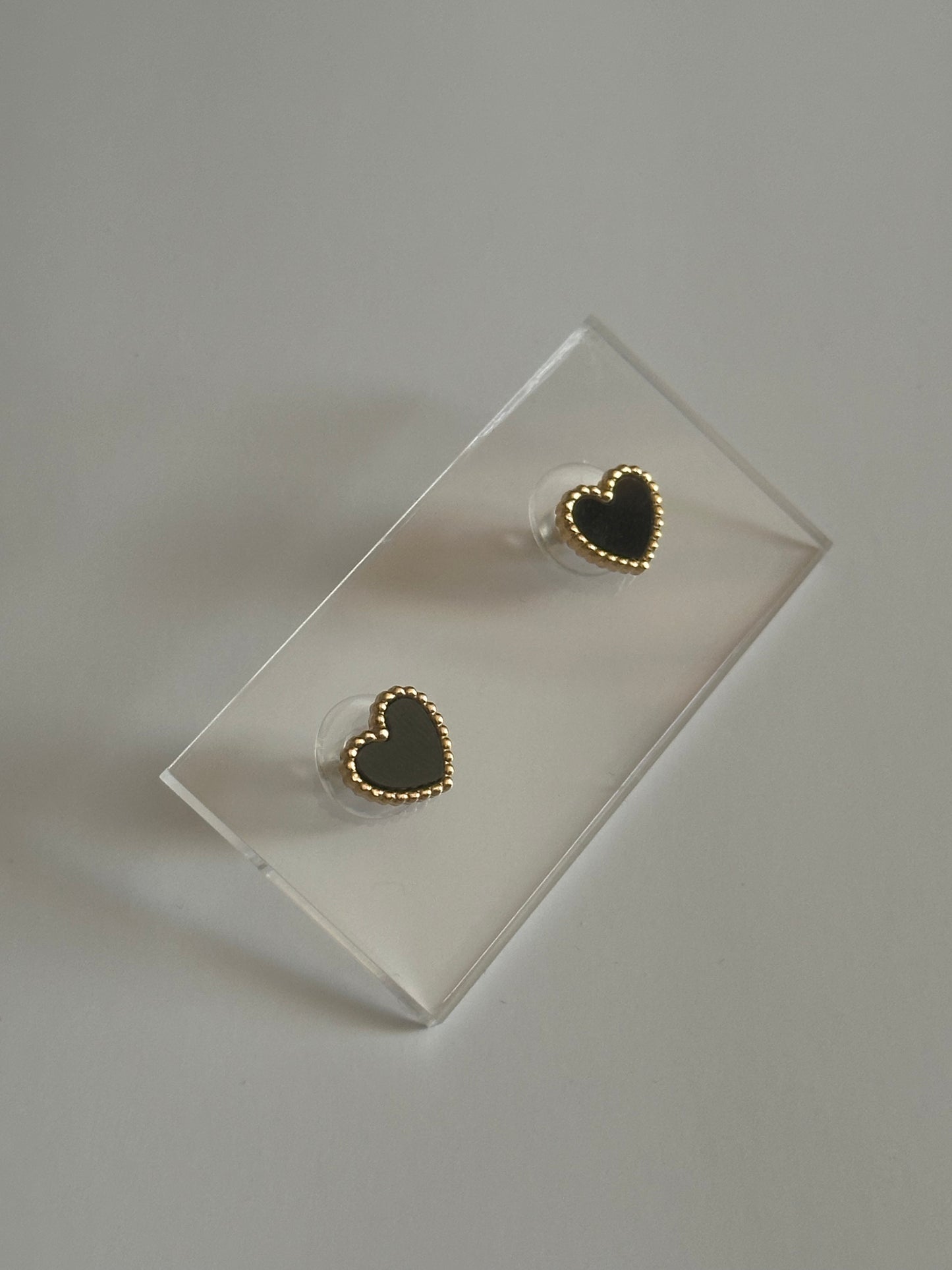 Midnight Heart Studs