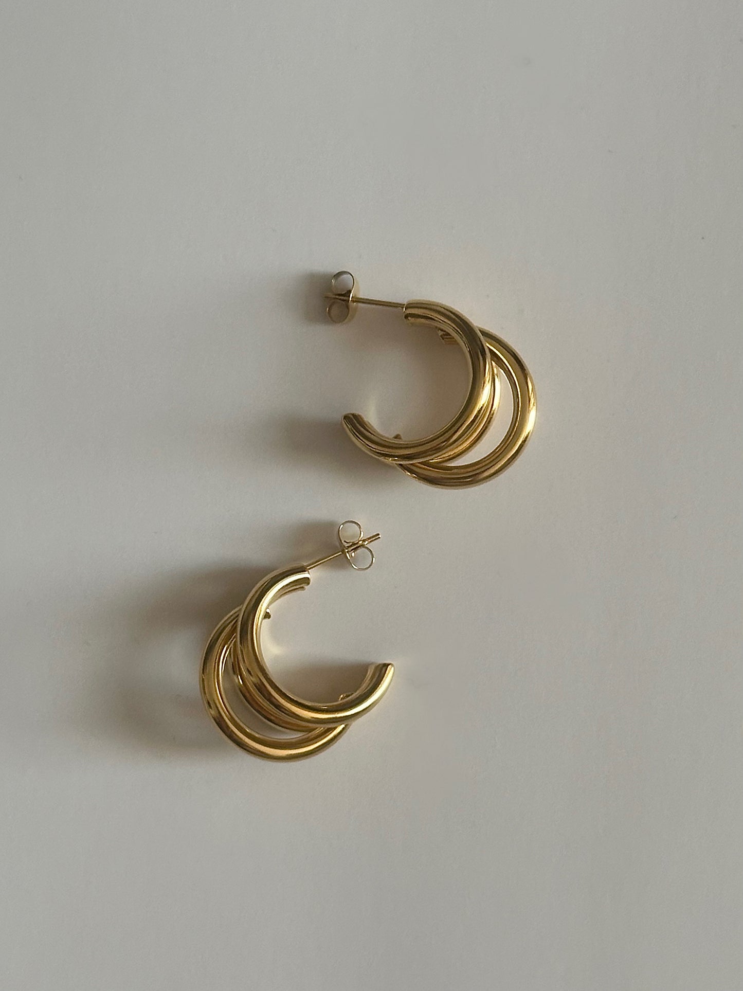 Golden Layered Hoops