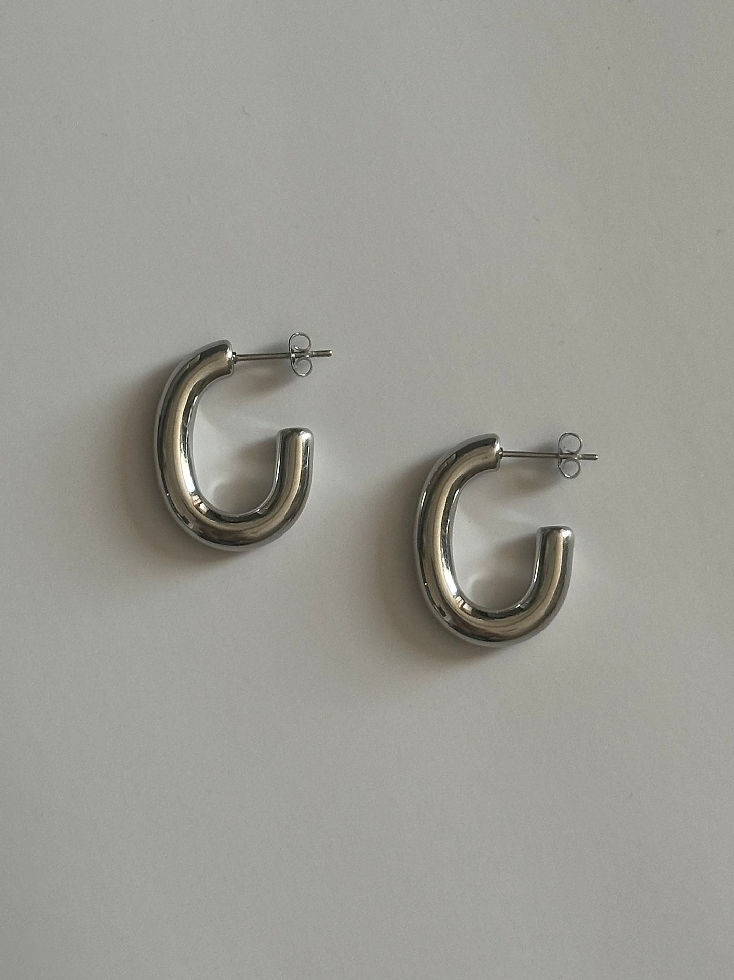 Silver Arc Earrings