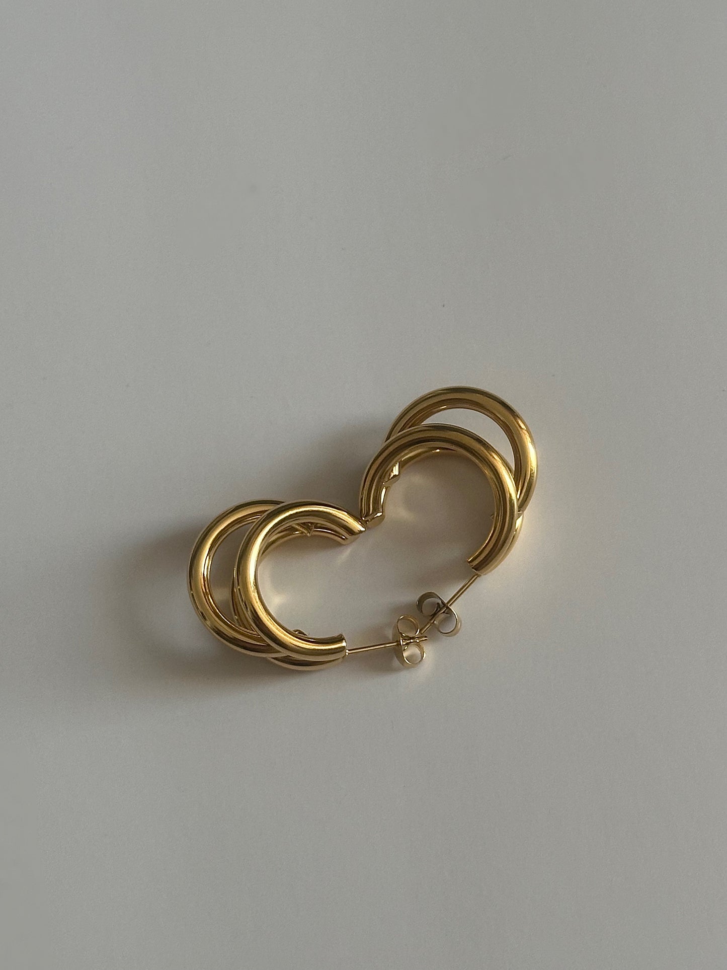 Golden Layered Hoops