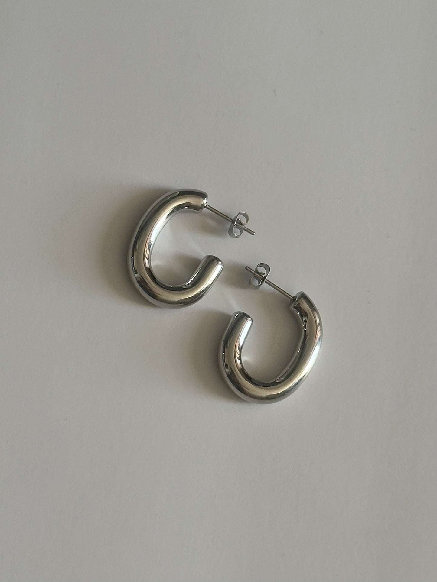 Silver Arc Earrings