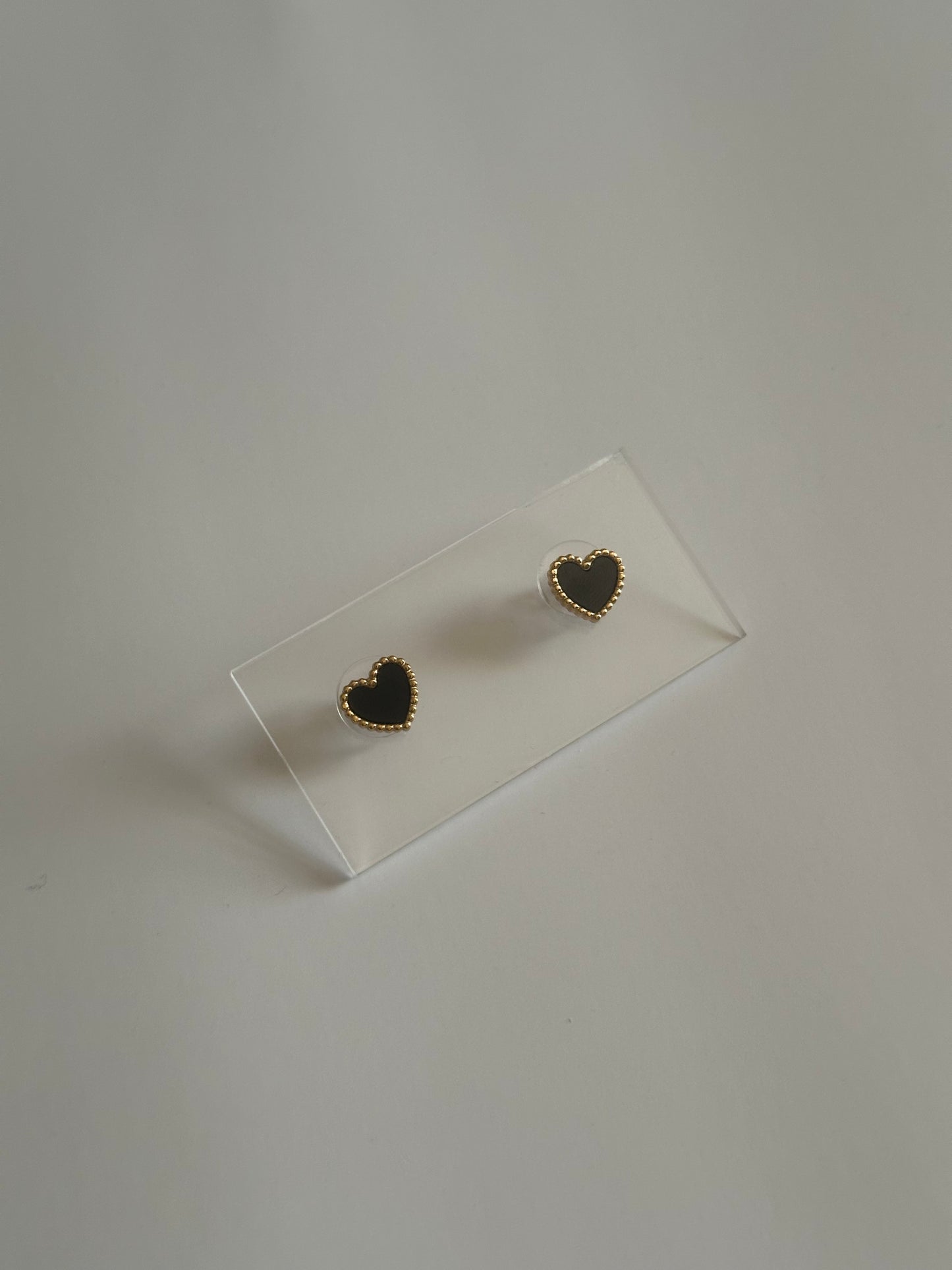 Midnight Heart Studs