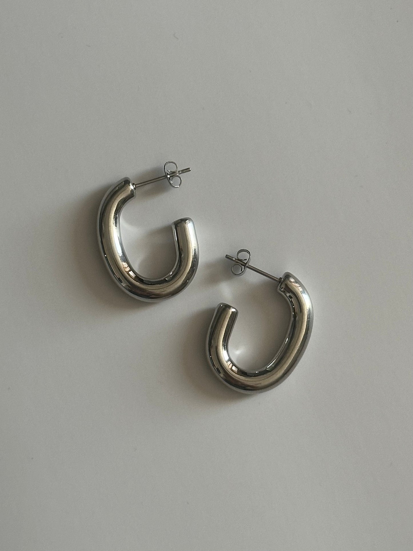 Silver Arc Earrings